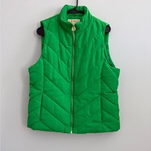 Michael Kors Large Puffer Quilted Vest Jacket Spring Green Women's MSRP $125